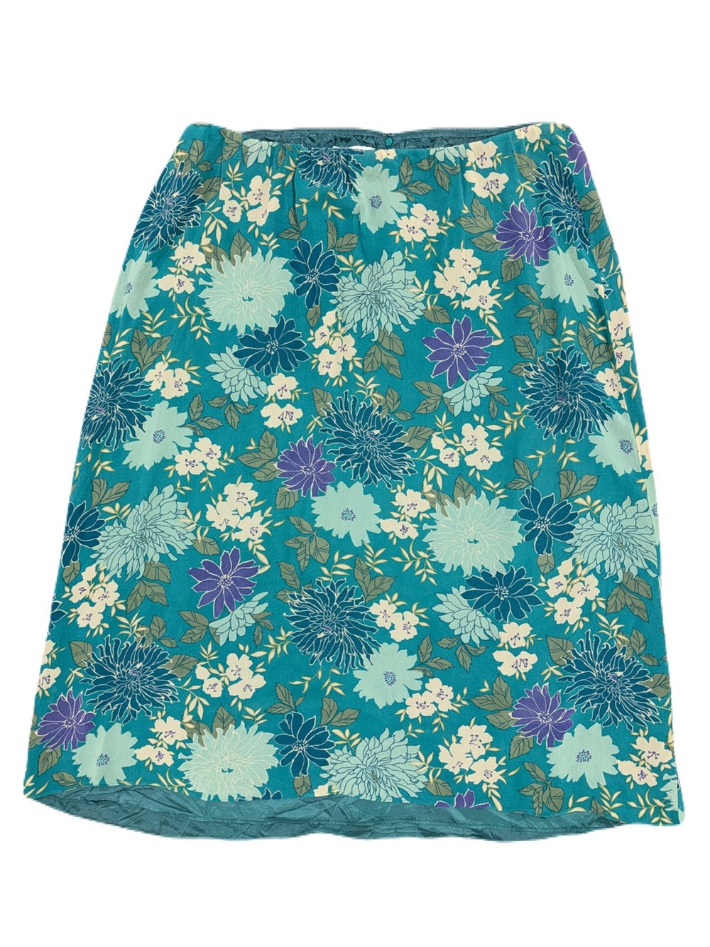 Susan Bristol Vintage Floral Print Silk Midi Skirt Size 2X Tropical Cottagecore
